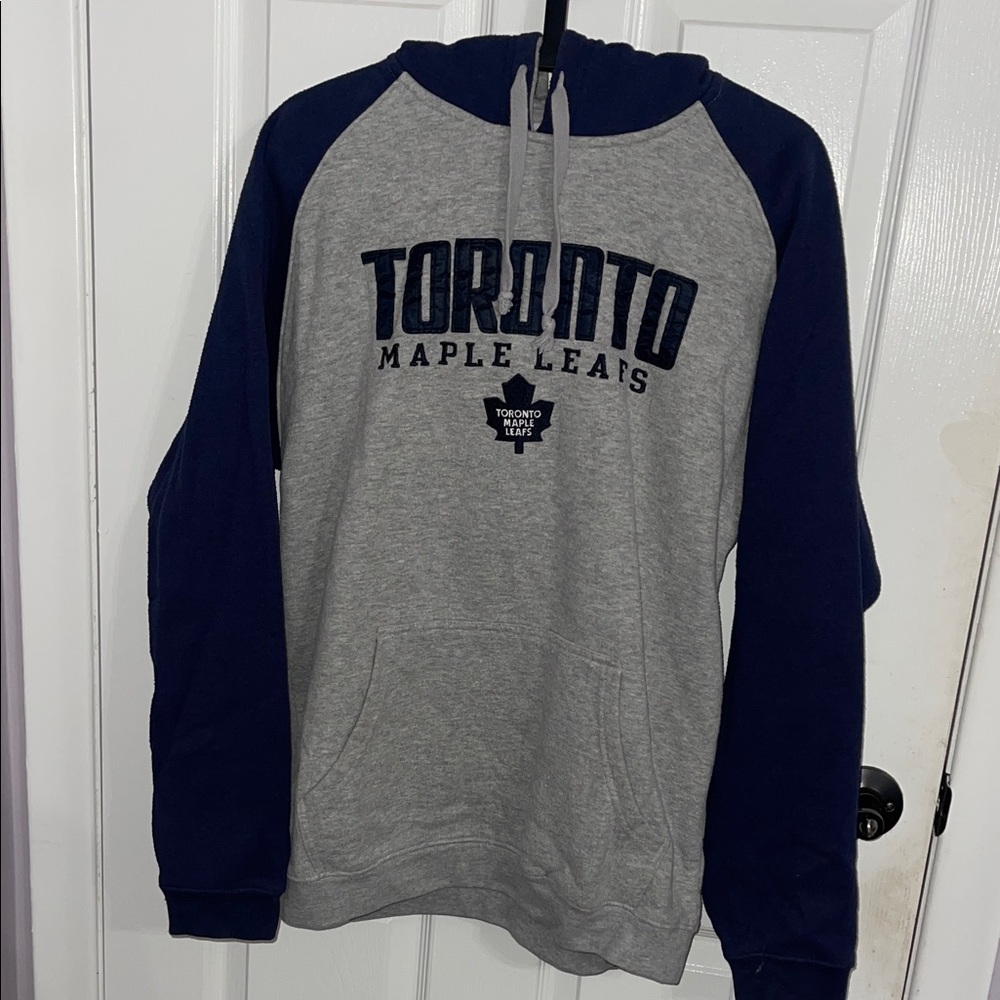 NHL Toronto Maple Leafs Gray and Navy Hoodie